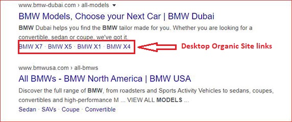 Site Links within Google Results